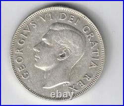 Canada 1948 Fifty Cents Half Dollar George VI Canadian Silver Coin