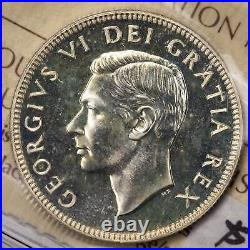 Canada 1950 25 Cents Quarter Silver Coin ICCS Specimen SP-65