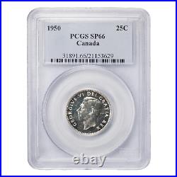 Canada 1950 25 Cents Quarter Silver Coin PCGS SP-66