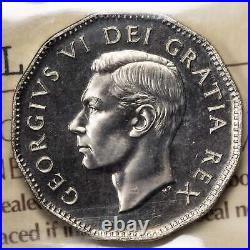 Canada 1950 5 Cents Nickel Silver Coin ICCS Specimen SP-65