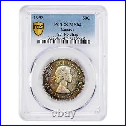 Canada 1953 NSD SD 50 Cents Half Dollar Silver Coin PCGS MS-64 Lovely Toning