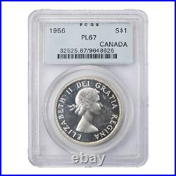 Canada 1956 $1 Silver Dollar Coin PCGS PL-67