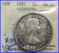 Canada 1957 Silver Dollar MS 65 ICCS Wonderful Original Coin