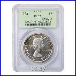 Canada 1958 $1 Silver Dollar Coin PCGS PL-67