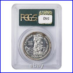 Canada 1958 $1 Silver Dollar Coin PCGS PL-67