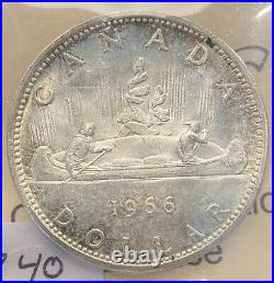 Canada 1966 Large Beads $1 Dollar Silver Coin ICCS MS 65