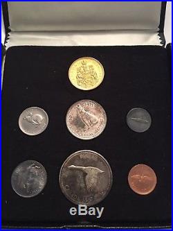Canada 1967 Box Proof Set of 7 Coins, With 4 Silver Coins+ 0.53oz Gold Coin