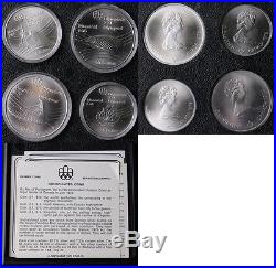 Canada 1976 Montreal Olympic BU Silver 28 Coins Complete SET with Wood Box & COA