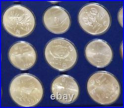Canada 1976 Olympics 28 Pc. $5 & $10 Coin Set. 925 Sterling Silver With Box