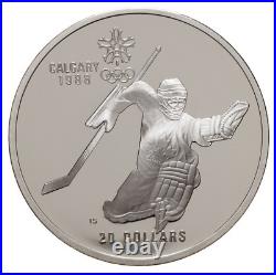 Canada 1985-1988 $20 Calgary Winter Olympics Sterling Silver 10 Coin Set with Box