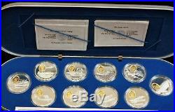Canada 1990/91 $20 Sterling Silver Aviation 10 coin Proof set in Alum Case. 1398