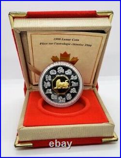 Canada 1998 $15 Lunar Year Of The Tiger Silver Proof Coin