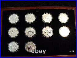 Canada 1/2 oz Silver Maple Leaf Collection 2011-2020 (10 coins) with bonus case