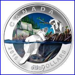 Canada 1 Oz Silver $20 Dollars Coin, GEOMETRY IN ART BEAVER, 2016