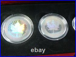 Canada 2003 Silver Maple Leaf 5 Coin Hologram Set WithBox & Coa