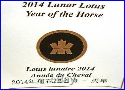 Canada 2010 $15 YEAR OF THE HORSE Lunar Lotus SILVER COIN