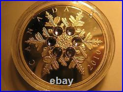Canada 2010 $20 Fine Silver Coin Crystal Snowflake Tanzanite Rare RCM Pack