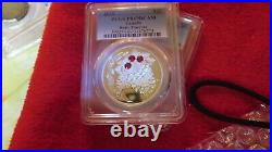 Canada 2010 XMAS Pinecone RUBY Swarovski Crystal $20 1oz 9999 Silver PCGS PR69