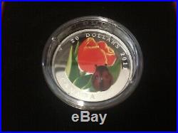 Canada 2011 Ladybug 2012 Bumble Bee 2013 Butterfly 2014 Frog Glass silver coin
