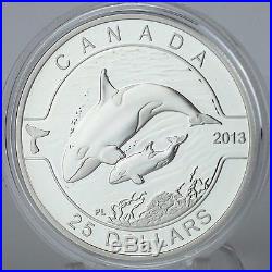 Canada 2013 $25 Orca 1 oz. 99.99% Pure Silver Proof Coin O Canada Series #5