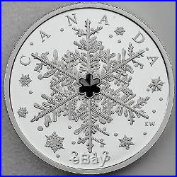 Canada 2013 Winter Snowflake 1 oz. Pure Silver $20 Proof Coin, Swarovski Crystal