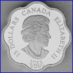Canada 2013 Year of the Snake $15 Pure Silver, Lunar Lotus Shape Proof Coin
