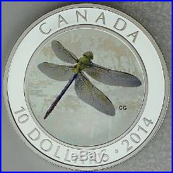 Canada 2014 $10 Green Darner, Dragonflies #2, 1/2 oz. Pure Silver Hologram Coin