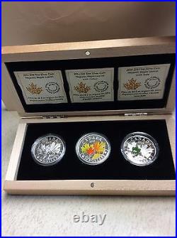 Canada 2014 -$20.00 Fine Silver Majestic Maple Leaves 3 Coin Set