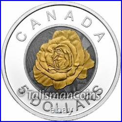 Canada 2014 Rose Tulip & Poinsettia Flower $5 Niobium Silver Bimetal 3 Coin Set