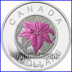 Canada 2014 Rose Tulip & Poinsettia Flower $5 Niobium Silver Bimetal 3 Coin Set