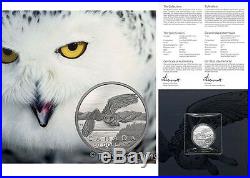 Canada 2014 Snowy Owl Arctic Wildlife $50 Pure Silver Matte Proof Coin Full OGP