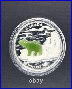 Canada 2015 20 Dollar Icons Jade Polar Bear Silver. 9999 Proof Coin