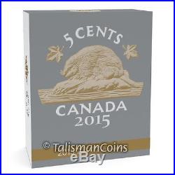 Canada 2015 Big Coins Series #4 Beaver 5 Cents 5 Oz Silver Gold Plated Nickel