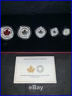 Canada 2015 Silver Maple Leaf 5 Coin Fractional Set