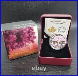 Canada 2016 $15 Cherry Blossoms. 9999 Silver Proof Coin