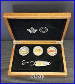 Canada 2016 20 Dollar Salmonoids Salmon Silver. 9999 Proof Coin Complete Set