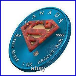 Canada 2016 5$ Superman Space Blue 1 Oz Silbermünze mit echtem OPAL Stein