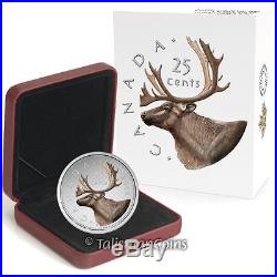 Canada 2016 Big Coins Series #2 Caribou Color 25 Cents 5 Oz Pure Silver Proof