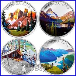 Canada 2016 Canadian Landscapes Rockies, Ski Chalet $20 4 Coin Silver Proof Set
