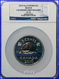 Canada, 2016, Colour Big Coin Five-Ounce Fine Silver 6 Coin Set, UNC Coins1