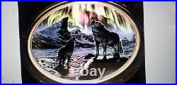 Canada 2016 Glow In Dark Northern Lights Moonlight Wolf $30 Silver 2 Oz Coin