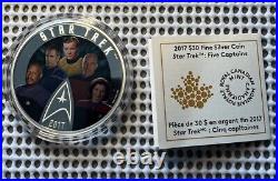 Canada 2017 $30 Star Trek Five Captains. 9999 Silver Proof Coin