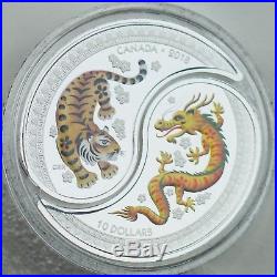 Canada 2018 $10 Yin & Yang Tiger & Dragon Pure Silver 2-Coin Color Proof Set