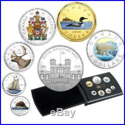 Canada 2018 Fine Silver Classic Colourised 6 Coins + Medallion Proof Set RCM NEW