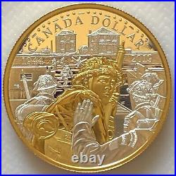 Canada 2019 $1 D-day 75th Anniversary 99.9% Proof Silver Gold Plated Dollar Coin