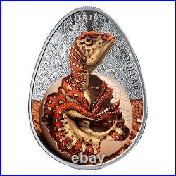 Canada 2019 $20 Dinosaur Hatching Hadrosaur Egg Shape 1oz Pure Silver Coin