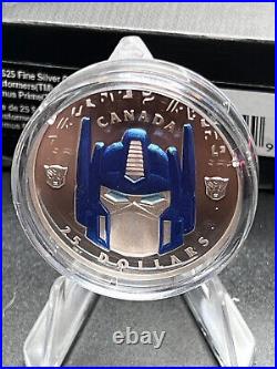 Canada 2019 $25 Fine Silver Coin Transformers Optimus Prime