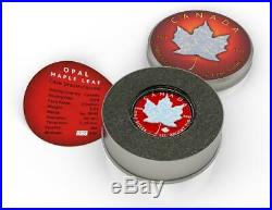 Canada 2019 $5 Maple Leaf Space RED 1 Oz Silver Coin with Real OPAL Stone
