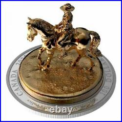 Canada 2020 100$ 10 oz Pure Silver Gold-Plated Sculpture Coin RCMP Musical RIDE