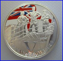 Canada 2020 $1 Navy Ve Day 75th Anniversary 99.9% Proof Silver One Dollar Coin